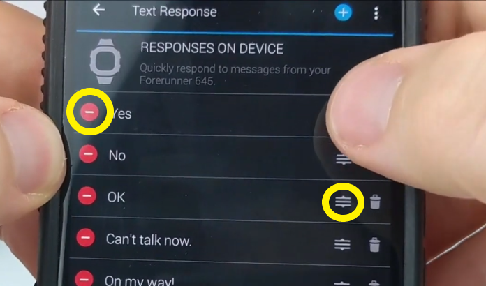 garmin forerunner 645 text messages