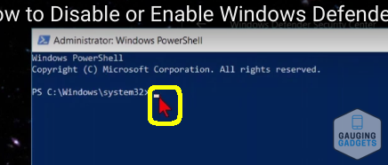 Disable Windows Defender Tutorial Blinking Line