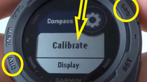 Garmin Instinct Calibrate the Compass Calibrate Button
