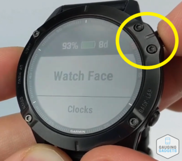 How to Customize the Watch Face on the Garmin Fenix 6 Watch Face button