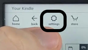 How to change the language on your Kindle Settings button